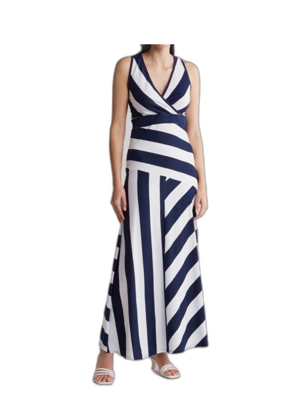 Go Couture Black & White Striped Maxi Dress